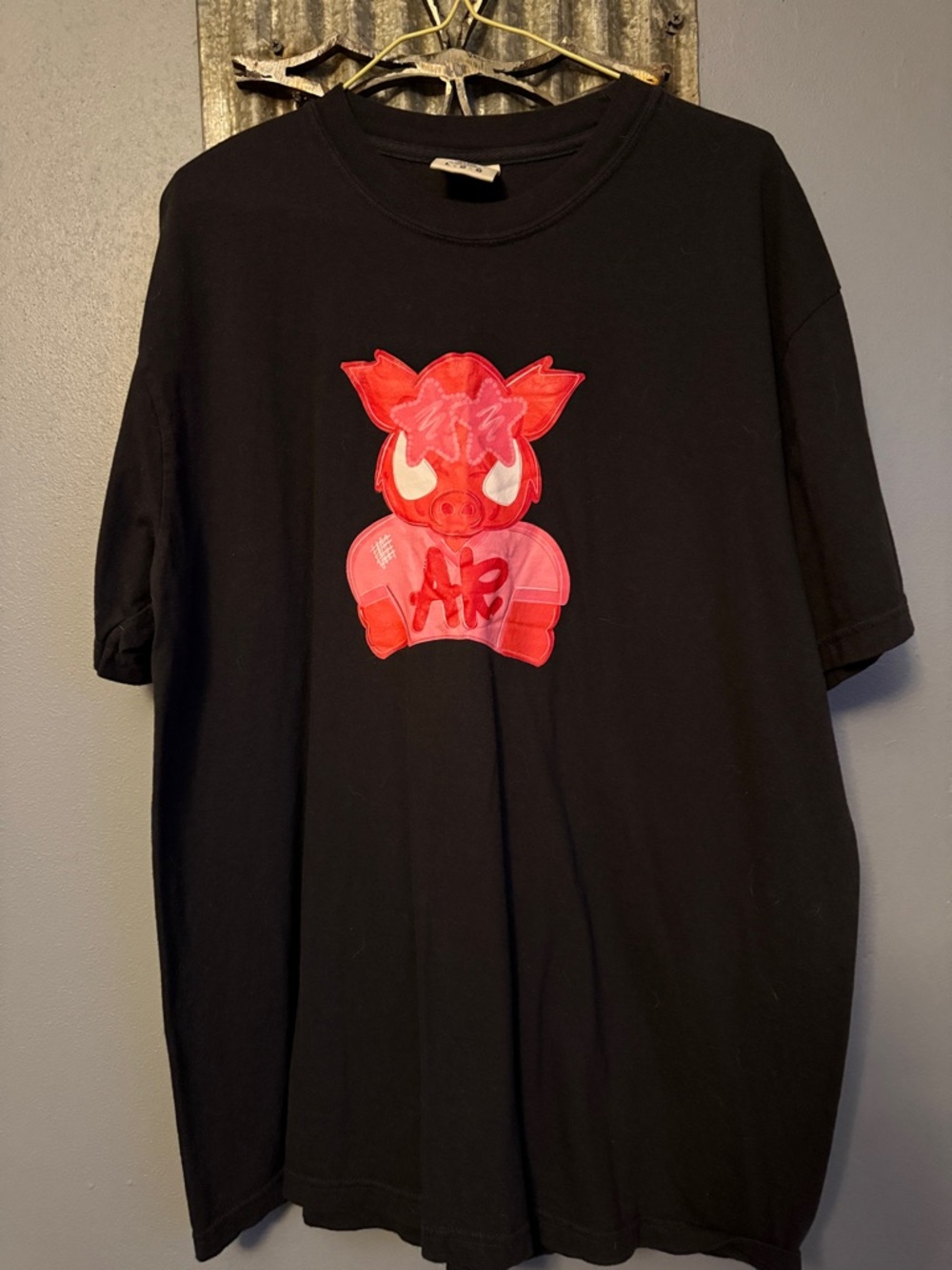 Black Tee with AR Razorback Graphic